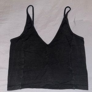 Black plain crop top